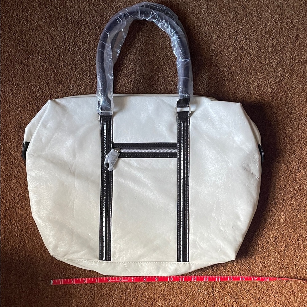 NWT White and Black Tote Bag